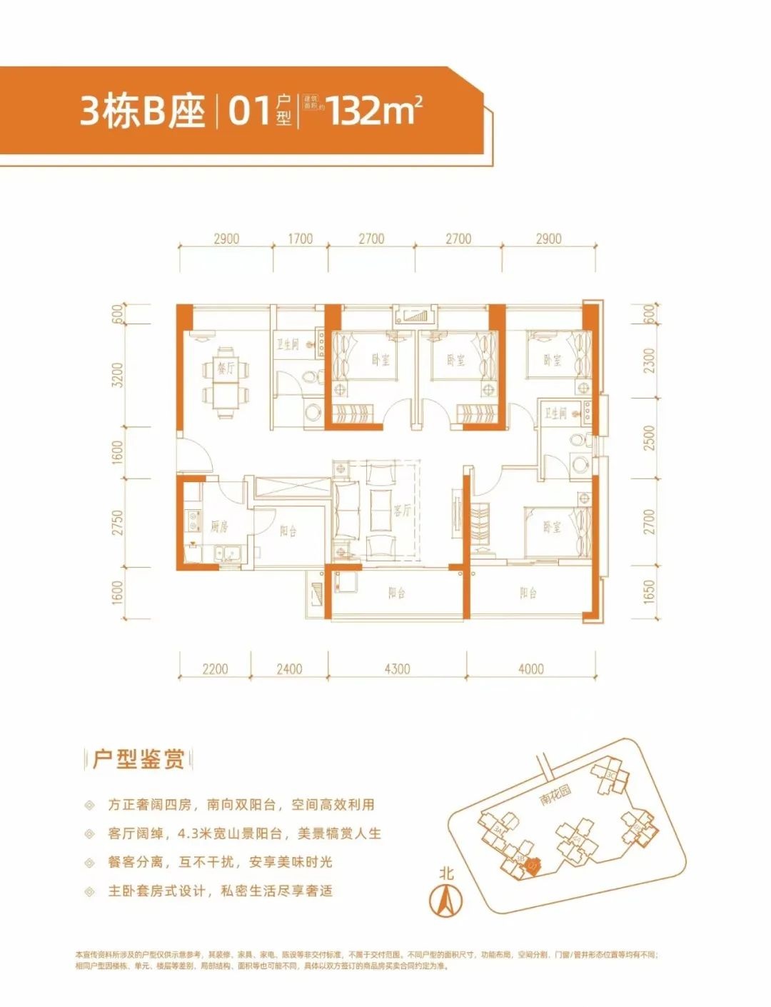 132平四房两厅两卫