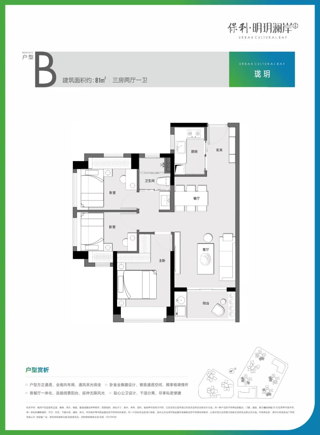 81平三房两厅一卫