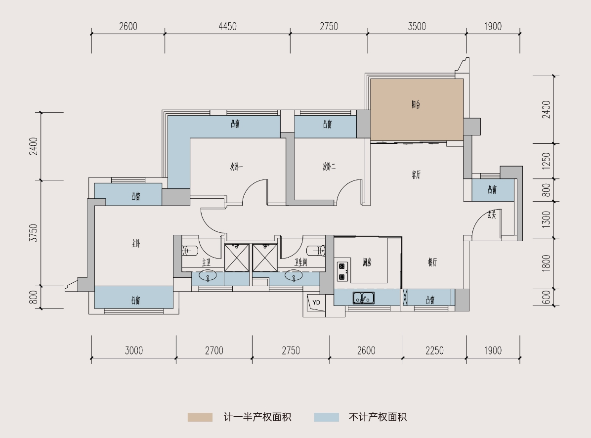89平三房两厅两卫